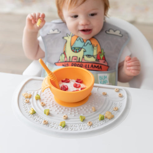 6 Bumkins Baby Silicone Sensory Placemat, for Babies and Toddlers, Suction Mat for Restaurants, Stick On High Chair