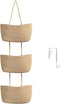 TeoKJ Over the Door Hanging Basket, 3-Tier Woven Cotton Wall-Mounted Storage Organizer