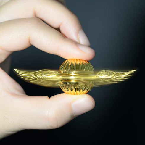 Umnodobn Gold Fidget Spinner Magic Orb Anxiety Toys Stress Relief Reducer Spin Fidgets Hand Bearing Tri Spinner Finger