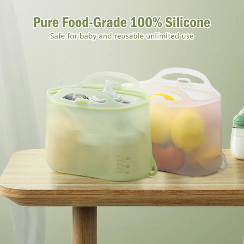 sicyeast 2000ml Silicone Travel Bottle Sterilizer Bags | Microwave Steam Sterilizer Bags for Baby Bottles, Breast Pump