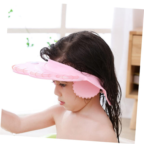 Vaguelly Adjustable Baby Shower Cap Silicone Infant Bathing Hat for Baby Shampoo Hat Cartoon Suitable for Haircuts