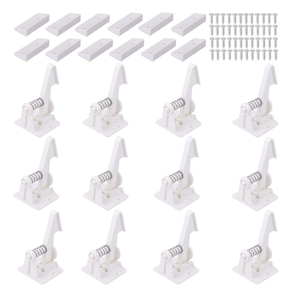 12 Pack Child Safety Cabinet Locks - Vmaisi Baby Proofing Drawer Lock with Adhesive, Easy Installation (White)