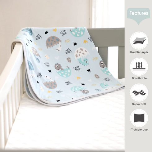 GRSSDER Baby Blankets Super Soft Jersey Knit Swaddle Blanket for Baby Girls and Boys, Double Layer Receiving Blankets 34 x 44 Inches Extra Large for Baby Show Gift, Dinosaur Egg by GRSSDER