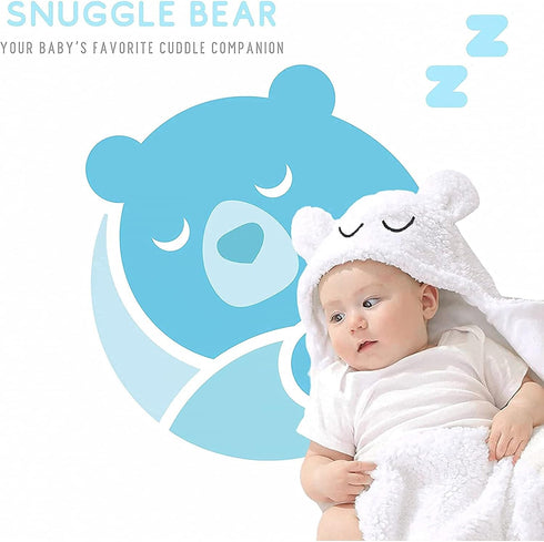 Snuggle Bear 0-6 Baby Swaddle Blanket Wrap Cute Newborn Bear Onesie Ultra Soft Essential Wearable Swaddling Receiving