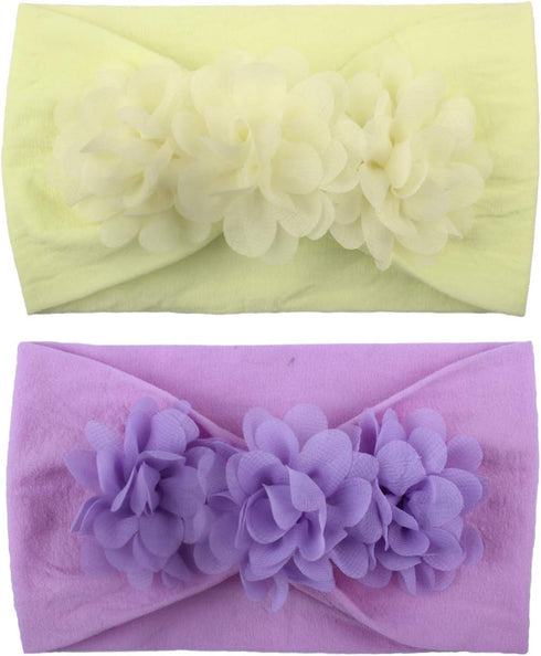 WZT Stretchy Knot Nylon Baby Headbands for Newborn Girls, Infant Toddlers, Kids Bows, Child Hair Accessories