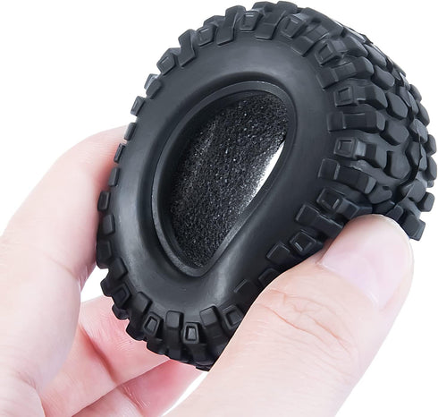 MOHERO 1.0 Crawler Tires, Soft Rubber Wheel Tires 4PCS for 1/24 Axial SCX24 RC Crawler Car (54mm)