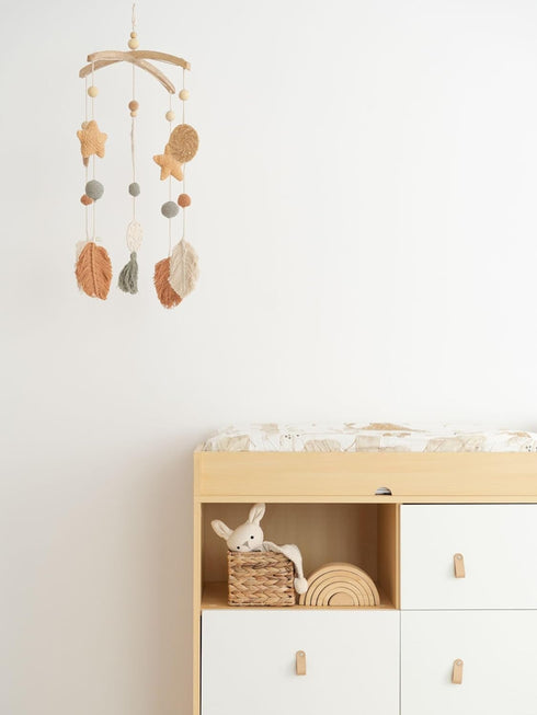 Handcrafted Willow Leaf Ceiling Decor for Nursery - Earthy Tones
