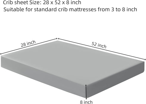 28x52 Inch 8 Inch HBHLFZ Crib Sheets for Boys, Girls, Fitted Crib Sheet - Deep Pocketed Fixed Sheet - Soft