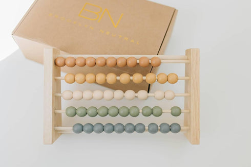 Brooklyn Neutral Boho Abacus - STEM Toy- Boho Nursery Decor and Playroom Decor- Math Toddler Toy with Beads- Montessori