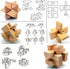 Guaishou 10-in-One 3D Small Wooden Puzzles, Kongming Lock IQ Test Toy for Teens and Adults