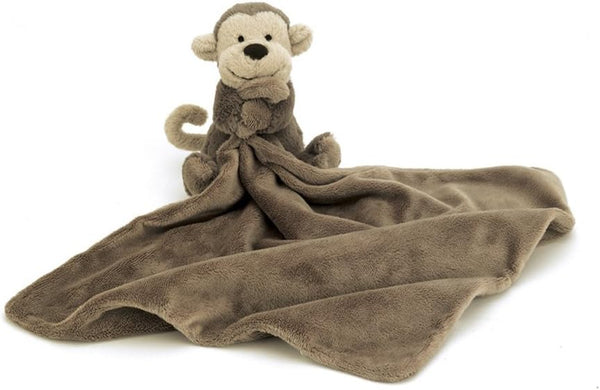 Jellycat Bashful Monkey Soother, 13.5 Inches - Baby Security Blanket & Lovey Gift