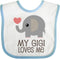 inktastic My Gigi Loves Me Grandchild Baby Bib
