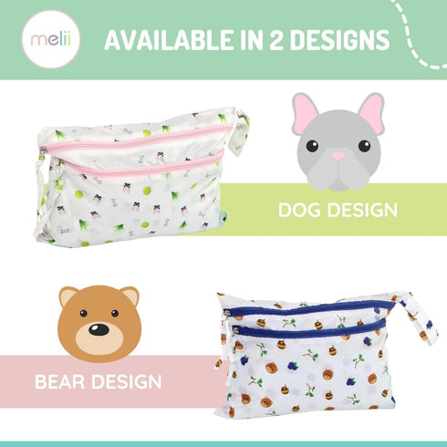 14x11 melii Waterproof Wet & Dry Bag with Handle, for Wet Bathing Suits, Diapers and Potty Training and Dishes