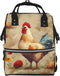 DWVTSLH Art Chicken Animal Painting Diaper Bag Backpack Multifunction Nappy Bags Waterproof Mummy