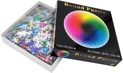 Moruska 1000 Piece Puzzles for Adults Teen - Gradient Color Rainbow Large Round Jigsaw