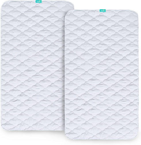 2 Pack 28" 52",Non-Slip Waterproof Crib Mattress Protector Pad x & Absorbent Mattress Pad for Baby Standard Crib/Bed