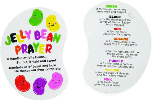 Set 12 Plush Jelly Beans with Prayer Card - of Plushies - Easter Stuffed Animal Toys and Religious Basket Fillers