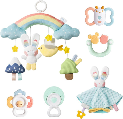 auby Cozy Bunny Newborn Gift Set - 6-in-1 Baby Soothing Essentials with