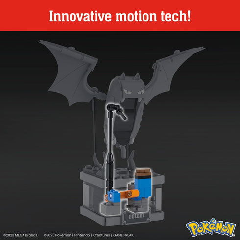 Mega Pokémon Building Toys Set - Mini Motion Golbat with 313 Pieces, Wing Flapping Motion for Adult Collectors