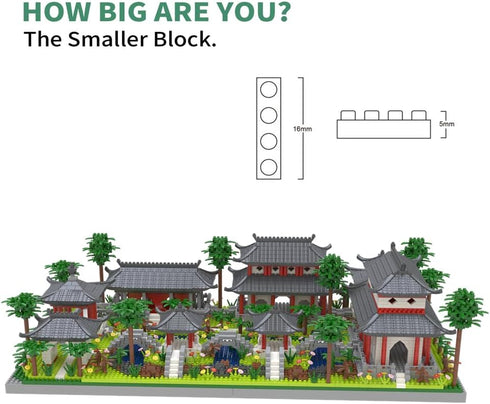 Architecture Chinese Style Suzhou Garden Set, 3988 PCS Micro Block Classical Building Block Set for Adults