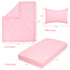 3 Set Set JISEN Piece Crib Bedding Soft Baby Ruffle Crib Comforter with Quilt, Sheet, Pillowcase - Nursery Bedding