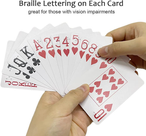 Large-Print Braille Playing Cards for Vision Impairments - Entertainment Supplies for All