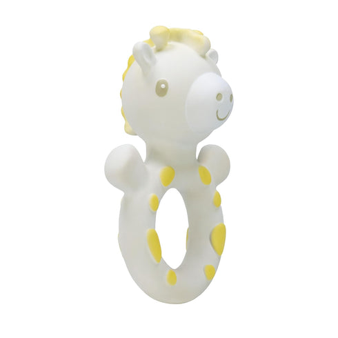 100% 3+ Nuby Giraffe Teether for Infants - Natural Rubber Baby Teething Toy - Easy-Grip and Multi-Textured Surfaces