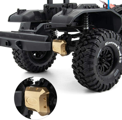RCLions 2pcs Brass Diff Cover, Heavy Duty Front/Rear Axles Housing Cover for TRX4 T4 Upgrades, 1/10 RC Crawler
