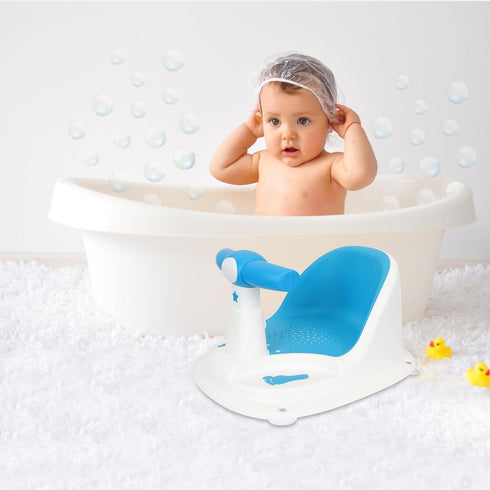 SECFOU Bath Seat with Backrest and Suction Cups Non-Slip Sit-up Bathtub Chair Tub Seat for Bathing Feeding Haircut