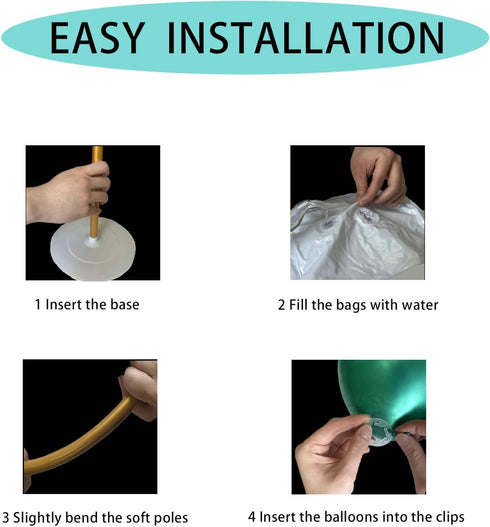 Balloon Arch Stand Kit - 8.2ft & 4.9ft Half Arch Balloon Column Stand with Base for Wedding, Birthday, Baby Showers,