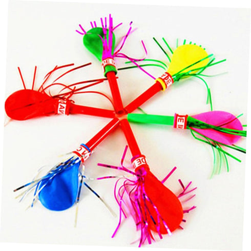 Toyvian Metallic Balloons, 100 Pcs Kids Playset, Musical Blow Outs Party Whistles Noisemaker for Children