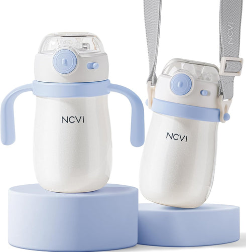 NCVI Kids Stainless Steel Straw Cup for Toddler 1-3 Years Old, Training