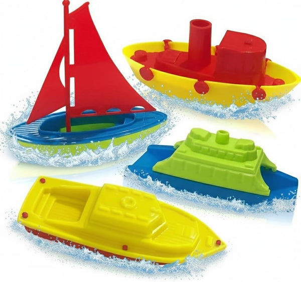 ArtCreativity Toy Boats for Water Play, (4 Pack), Pool Toys for Toddlers