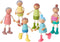Giant bean Wooden Family Dolls Set of 7 for Dollhouse, Dollhouse People