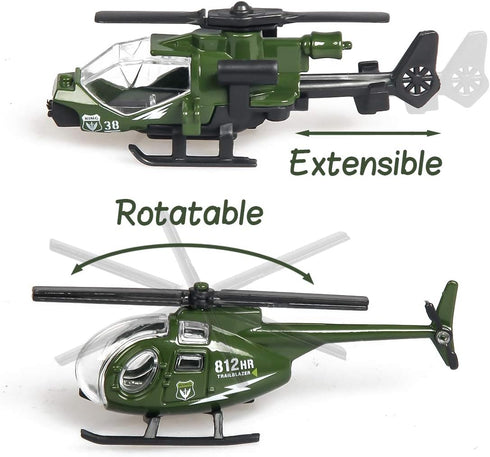 18 Pack Die-cast Military Vehicles Sets, 6 Pack Assorted Alloy Metal Models and 12 Pack Soldier Army Men