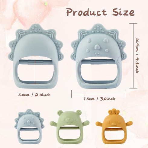 Baby Teethers 0-6 Months, BPA Free Baby Chewing Toys, Easy-to-Grasp Shapes with Soft Texture for Sensory Exploration and Itching Relief During Teething
