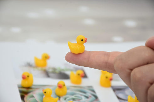70 Pcs Tiny Ducks Mini Resin Ducks Miniature Ornaments for Slime, Dollhouse, Garden Decoration(Mixed Duck)