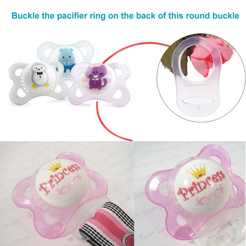 10 Clean Food Grade Transparent Silicone Adapter Rings for Button Style Maam Dummy Baby Pacifier Soother Teething