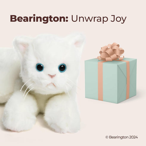 Bearington Collection 15 Inch Muffin Plush White Cat Stuffed Animal
