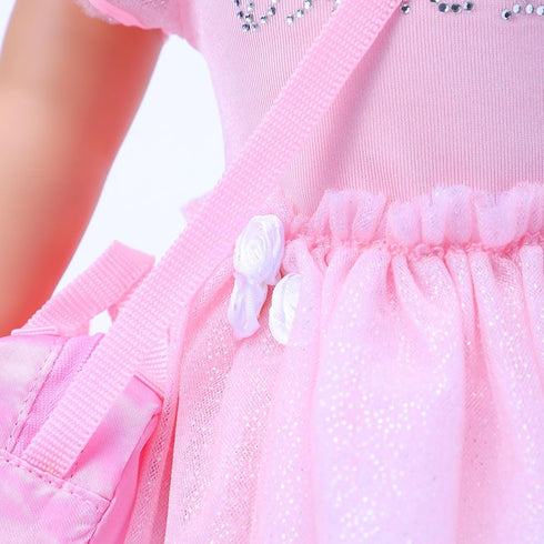 18 Inch Doll Clothes Accessories - Ballet Ballerina Dress Set for 18" Doll with Pink Leotard & Tights