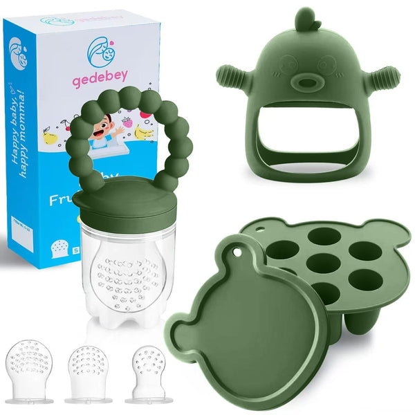 6-in-1 Baby Fruit Feeder Pacifier & Baby Food Feeder Set Silicone Breastmilk