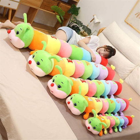 Multicolor Caterpillar Stuffed Animal Big Hugging Pillow, Cute Plush Soft Doll, Giant Plush Toy for Gifts