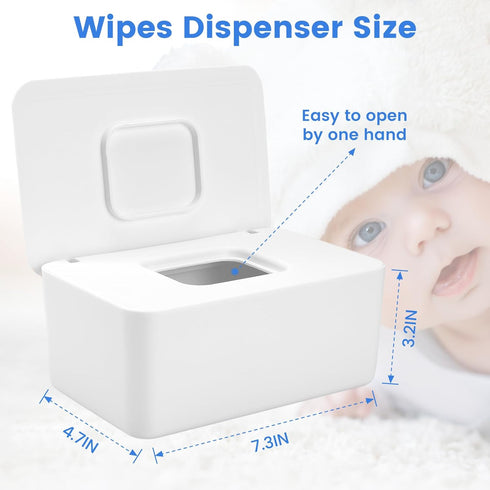 Lijroavy Baby Wipes Dispenser, Baby Wipe Holder for Fresh Wipes, Non-Slip Baby Wipes Container, Refillable Wipes Box