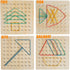 Wooden Geoboard Math Manipulative - Graphical Geo Board Montessori Educational Toys with Rubber Bands