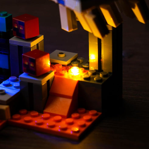Upgraded LED Light Kit for LEGO The Nether Portal Ambush Building Set, Compatible with LEGO 21255 (Model Not Included)