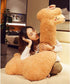 Hofun4U 51 Inch Llama Plush Pillow, Alpaca Stuffed Animal, Christmas Holiday Birthday Gift (Brown)