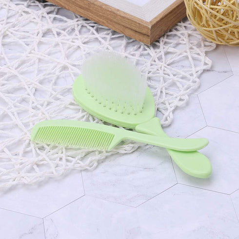 Junlinto 1 Set Baby Comb Brush Nursing Supplies Bathing Washing Hair Soft Bristle Round Tip Safe Head Massage