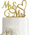 Mr and Mrs Cake Topper, Bride and Groom Wedding/Engagement Decoration, Gold Glitter Acrylic Sign