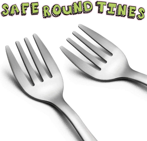 TeamFar Toddler Fork Set of 6, Stainless Steel Utensils, Non-Toxic & Healthy, Cute Animals with Travel Case -