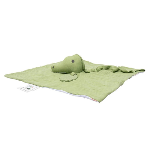 Crocodile-Themed Comforter with Rubber Teether for Infants